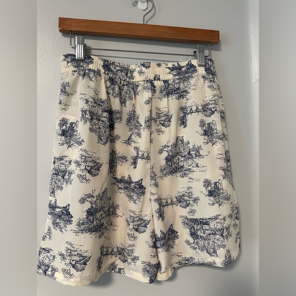 NWT Lush Ivory Toile de Jouy Short Sleeve Shirt and Shorts Set Pajamas, M - Picture 9 of 11